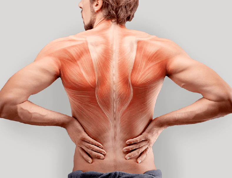 A férfi háta fáj